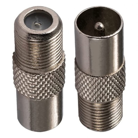 Satellite Coaxial Male Adapter F-Type Female to RF TV Aerial Connector X 1