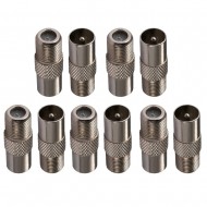 Satellite Coaxial Male Adapter F-Type Female to RF TV Aerial Connector X 10