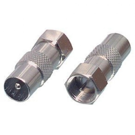 COAXIAL MALE TO F TYPE MALE TV AERIAL COAX CABLE ADAPTER CONNECTOR X 1