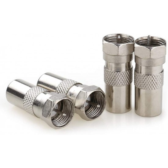 COAXIAL MALE TO F TYPE MALE TV AERIAL COAX CABLE ADAPTER CONNECTOR X 10