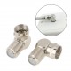 RIGHT ANGLE TV AERIAL F PLUG SATELLITE VIRGIN CONNECTORS 90 DEGREE ADAPTER X 1