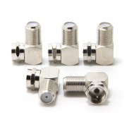 RIGHT ANGLE TV AERIAL F PLUG SATELLITE VIRGIN CONNECTORS 90 DEGREE ADAPTER X 100