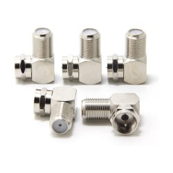 RIGHT ANGLE TV AERIAL F PLUG SATELLITE VIRGIN CONNECTORS 90 DEGREE ADAPTER X 100