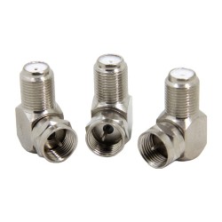 RIGHT ANGLE TV AERIAL F PLUG SATELLITE VIRGIN CONNECTORS 90 DEGREE ADAPTER X 10