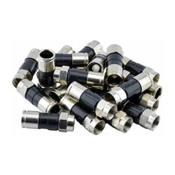 COMPRESSION CONNECTORS RG6 CT100 COAXIAL CABLE UNIVERSAL SEAL CRIMP PLUG X 100