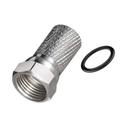 1x F-CONNECTOR PREMIUM SCREW ON PLUG SATELLITE SKY VIRGIN RG6 WF100 CT100 CABLE