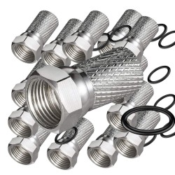 100x F-CONNECTOR PREMIUM SCREW ON SATELLITE SKY VIRGIN RG6 WF100 O-Ring CABLE 100x F-CONNECTOR PREMIUM SCREW ON SATELLITE SKY VIRGIN RG6 WF100 O-Ring CABLE