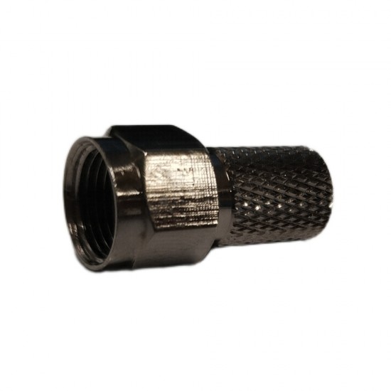 10x F-Connector Black PRO Screw-On Plugs with O-Ring (Metal)