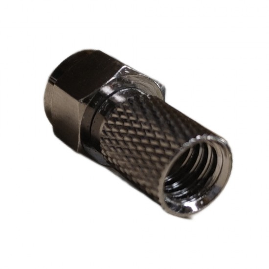 10x F-Connector Black PRO Screw-On Plugs with O-Ring (Metal)