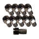 10x F-Connector Black PRO Screw-On Plugs with O-Ring (Metal)