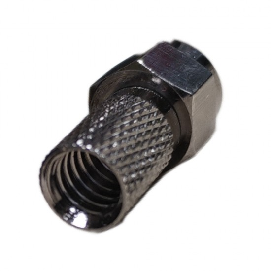 10x F-Connector Black PRO Screw-On Plugs with O-Ring (Metal)