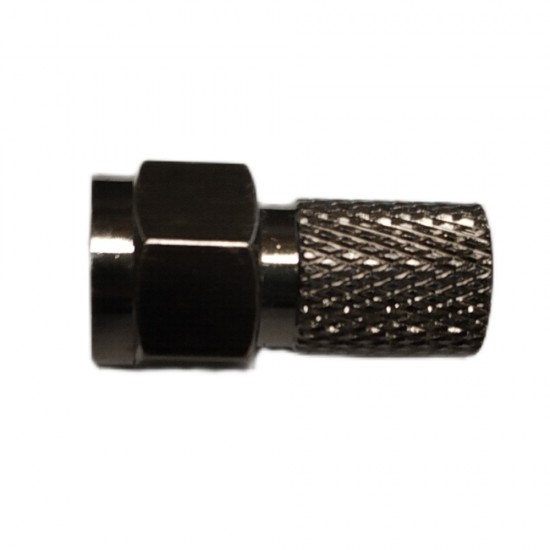 10x F-Connector Black PRO Screw-On Plugs with O-Ring (Metal)