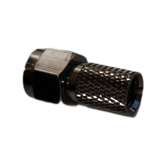 10x F-Connector Black PRO Screw-On Plugs with O-Ring (Metal)