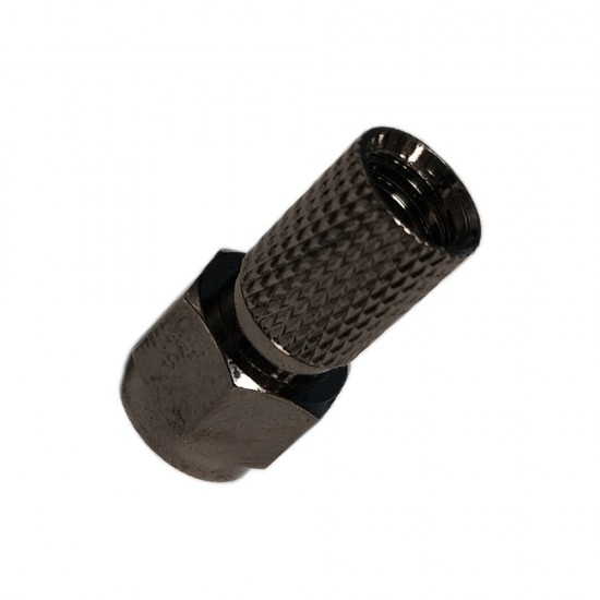 10x F-Connector Black PRO Screw-On Plugs with O-Ring (Metal)