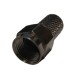 10x F-Connector Black PRO Screw-On Plugs with O-Ring (Metal)