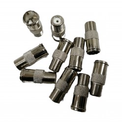F-TYPE QUICK CONNECT PUSH-ON COAXIAL COAX CABLE ADAPTER FOR TV ANTENNA X 10