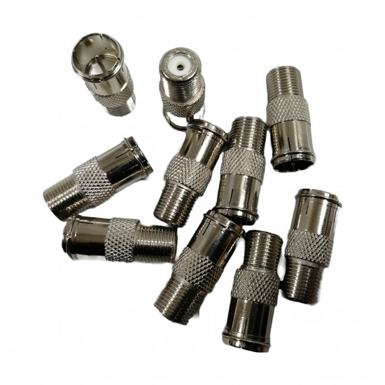 F-TYPE QUICK CONNECT PUSH-ON COAXIAL COAX CABLE ADAPTER FOR TV ANTENNA X 10
