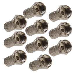 TWIN SHOTGUN CABLE CONNECTOR 4.8MM MICRO F-CONNECTOR CT63 SCREW TYPE TWIST x 10